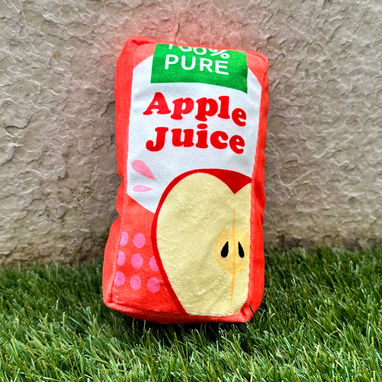 Apple Juice Box - Plush Squeaky Toy