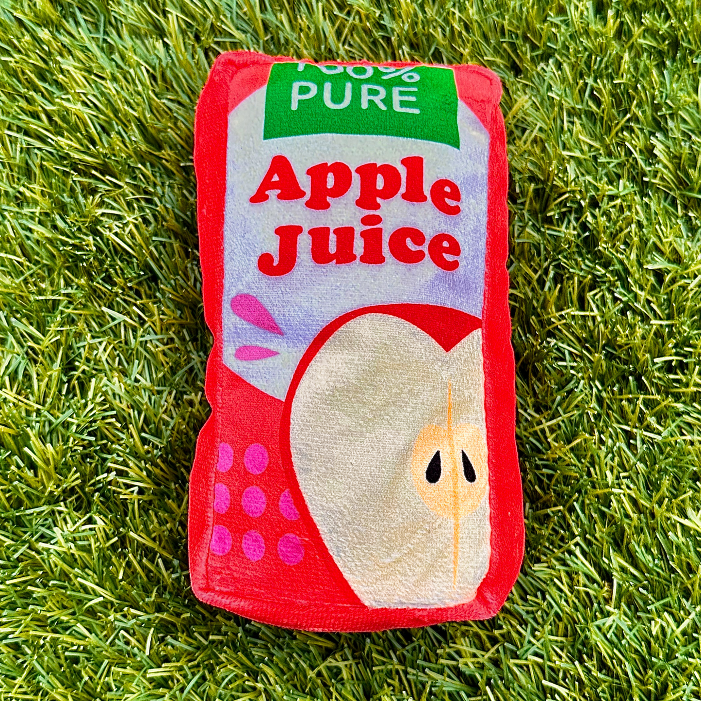 Apple Juice Box - Plush Squeaky Toy