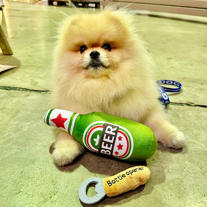 "Bark and Brew” - Plush Squeaky Toy Set