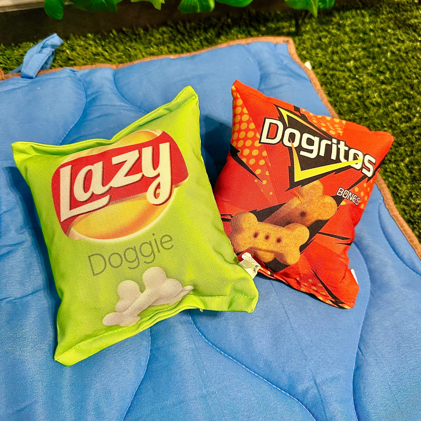 “Lazy Dogs Chips” - Plush Squeaky Toy