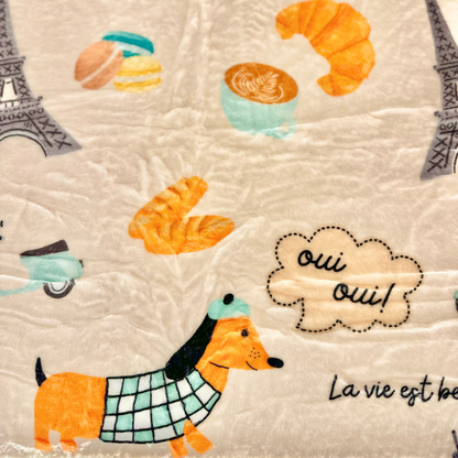 “Doxies In Paris” - Plush Blanket